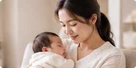 Illustration of care for mom and newborn