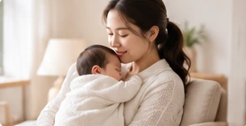 Illustration of care for mom and newborn